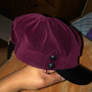Burgundy hat